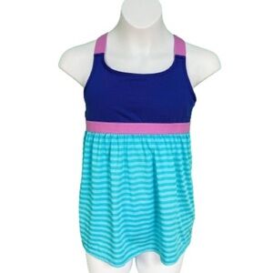 Capezio Future Star Blue Purple & Pink Active Tank Top Girls Size L 10/12